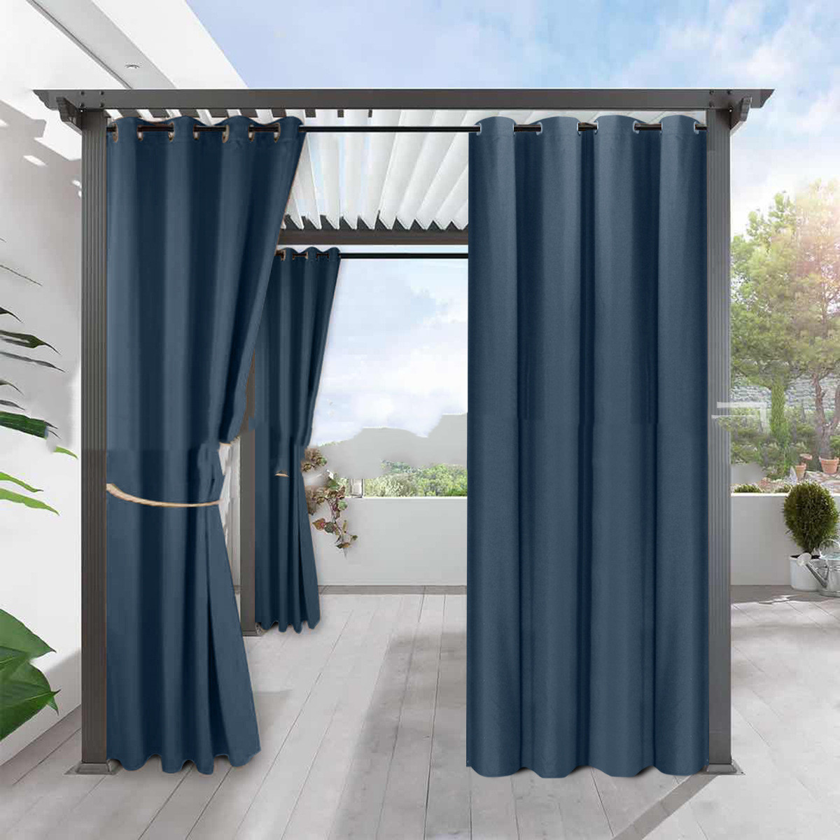 Blackout Curtains, Solid Linen-Look, Grommet Top
