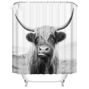 Farmhouse Cow and Daisy Shower Curtain, Waterproof
