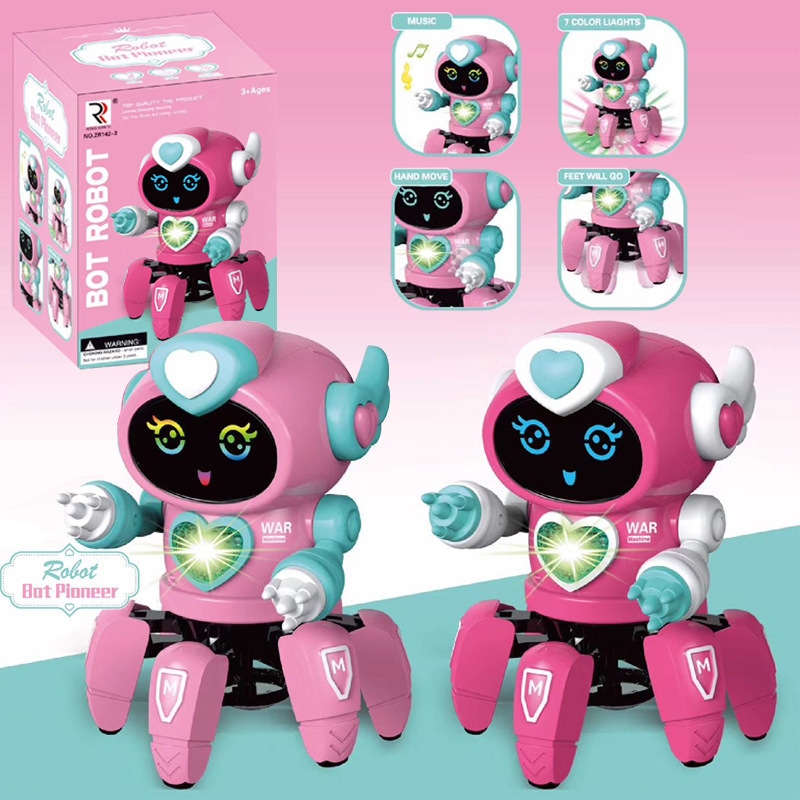 Dancing Robot Toy, Six-Claw with LED and Music