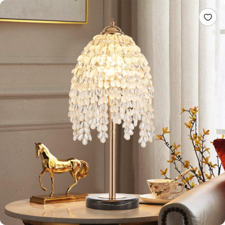 Crystal Waterfall Table Lamp with Marble Base photo 9