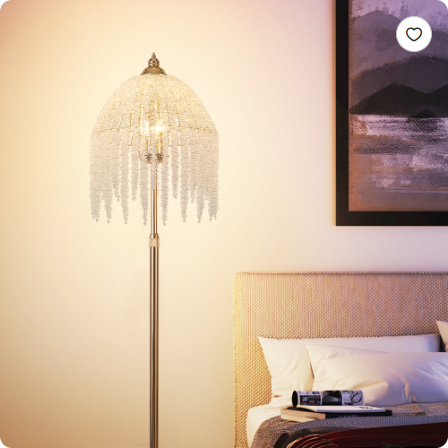 3-Light Crystal Waterfall Floor Lamp photo 4