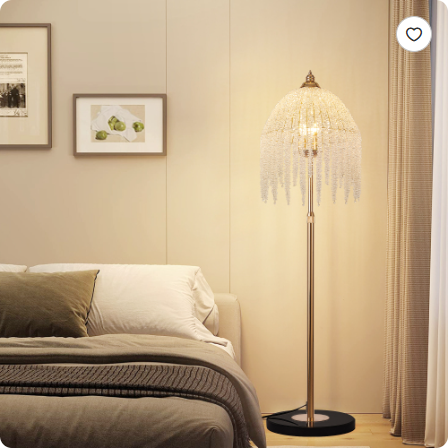 3-Light Crystal Waterfall Floor Lamp photo 6