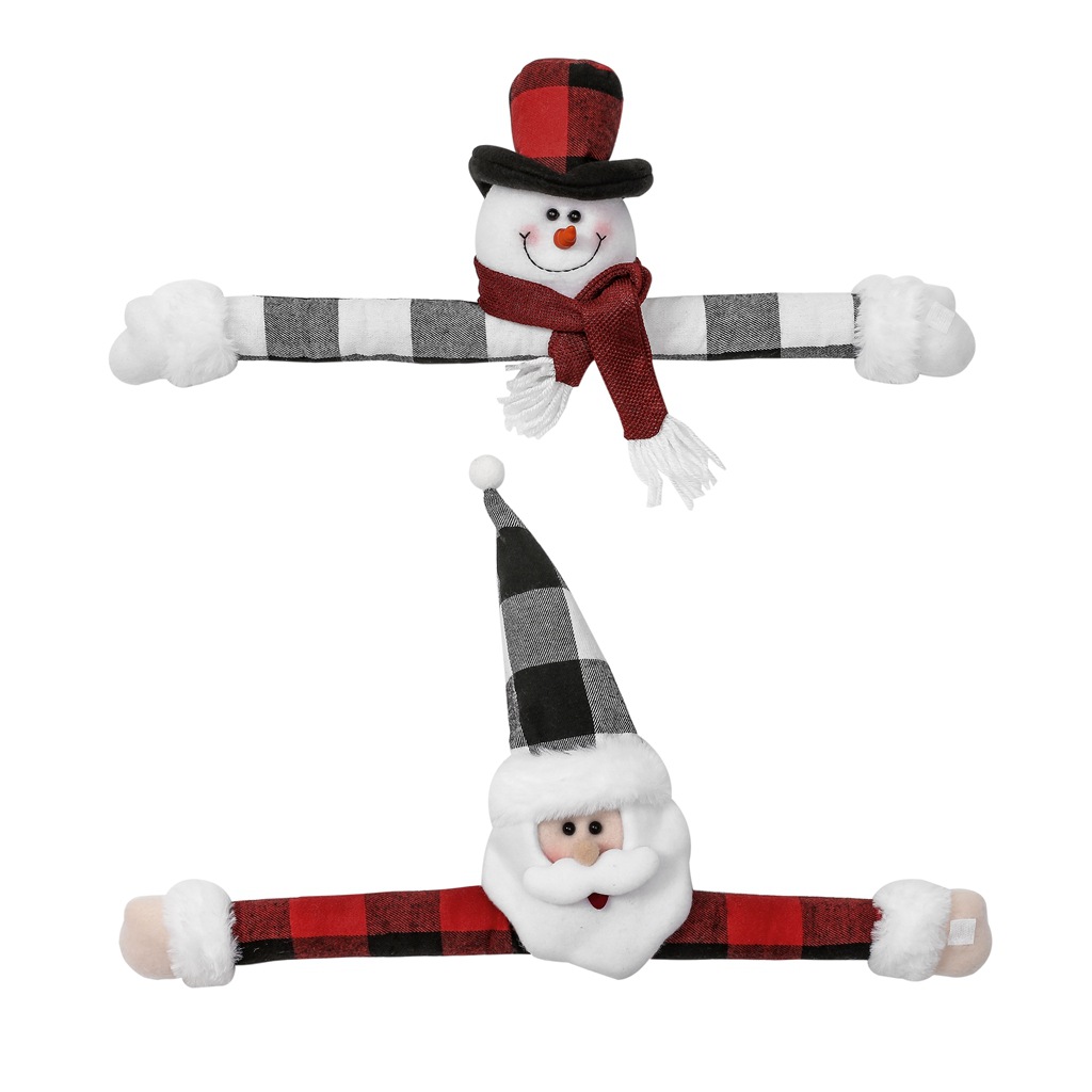 Christmas Curtain Tieback, Santa & Snowman Set