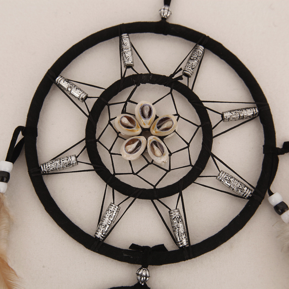 Feather Dreamcatcher Wall Hanging, Black, 16x75 cm