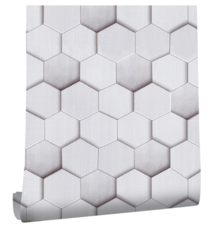 Geometric Honeycomb Curtain Panel, White