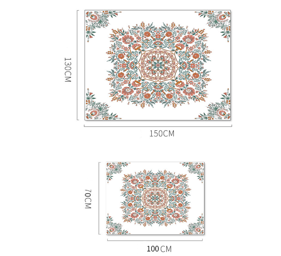 Bohemian Print Curtain Panel, White, Multiple Sizes