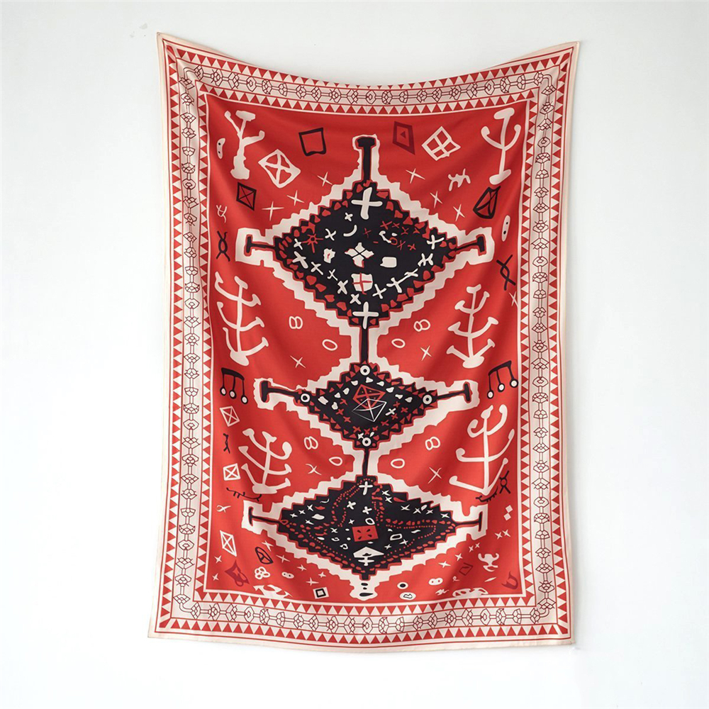 Red Print Curtain Panel, Two Sizes