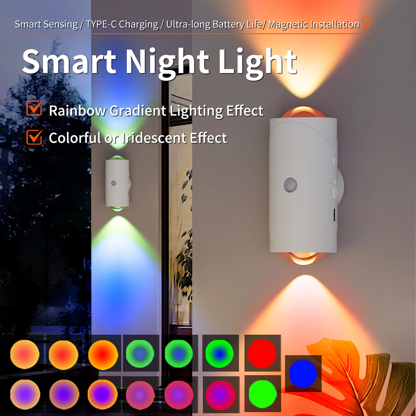 RGB Motion-Sensor LED Wall Lights (2-Pack) photo 4