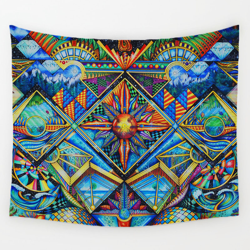 Hippie Mandala Tapestry Wall Hanging, Geometric