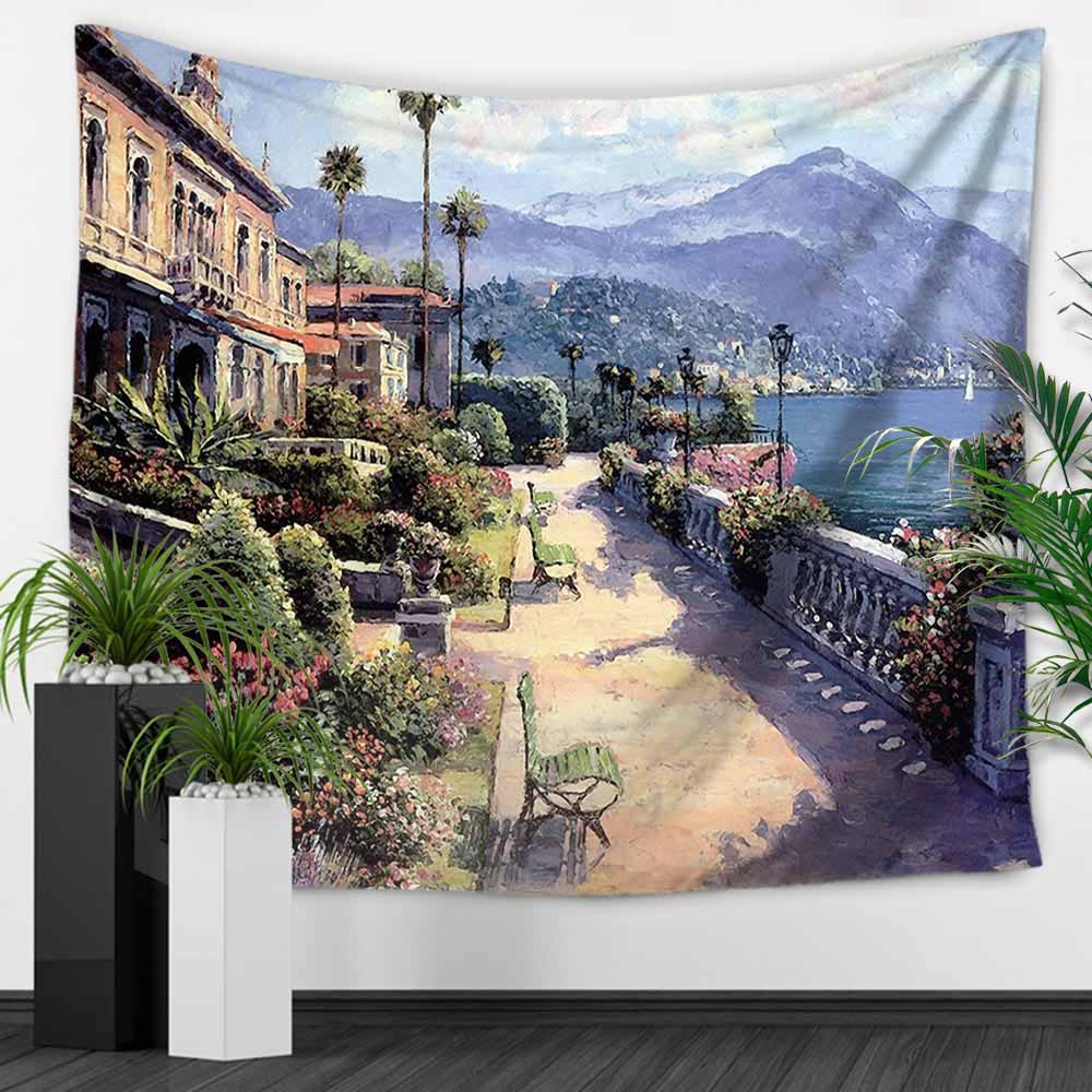 Garden Wall Tapestry Hanging, Polyester Panel
