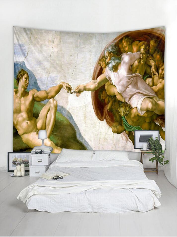 Creation of Adam Wall Tapestry, Renaissance Art Hanging