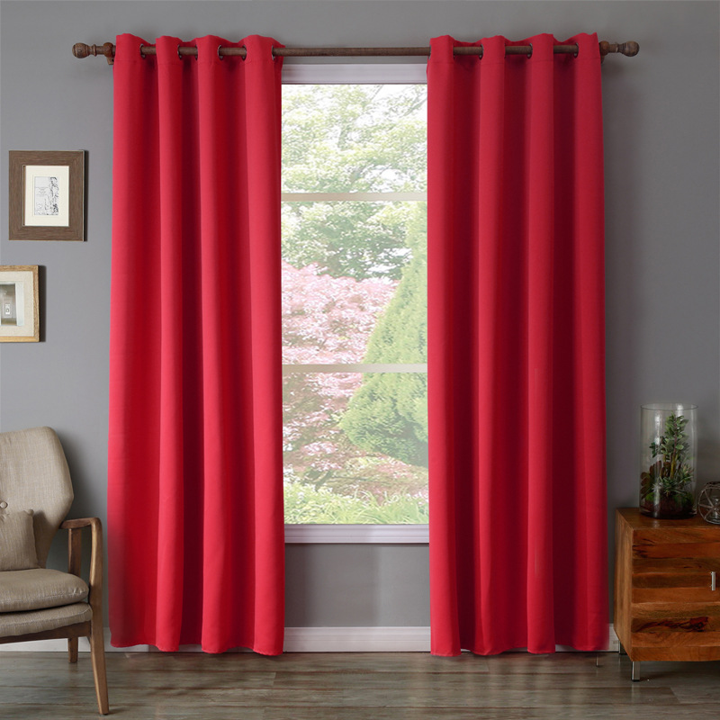 Oxford Cloth Bedroom Curtain, Red Single Panel
