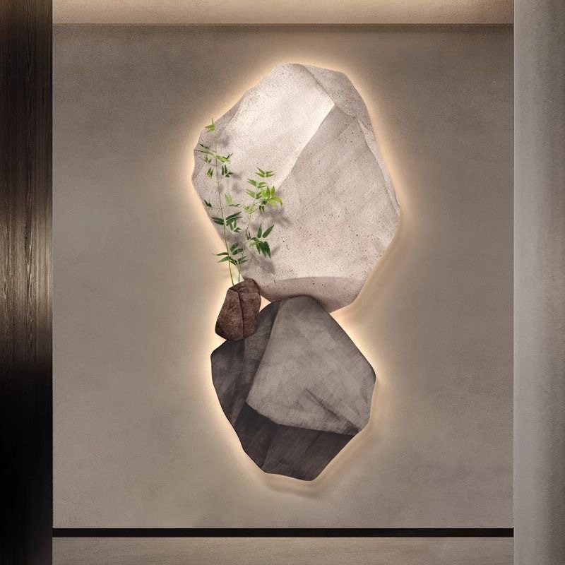 Illuminated Crystal Glass Wall Art, UV-Engraved Faux Greenery photo 2