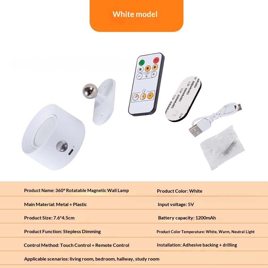 Rechargeable Cordless LED Wall Light, Soft Glow photo 2