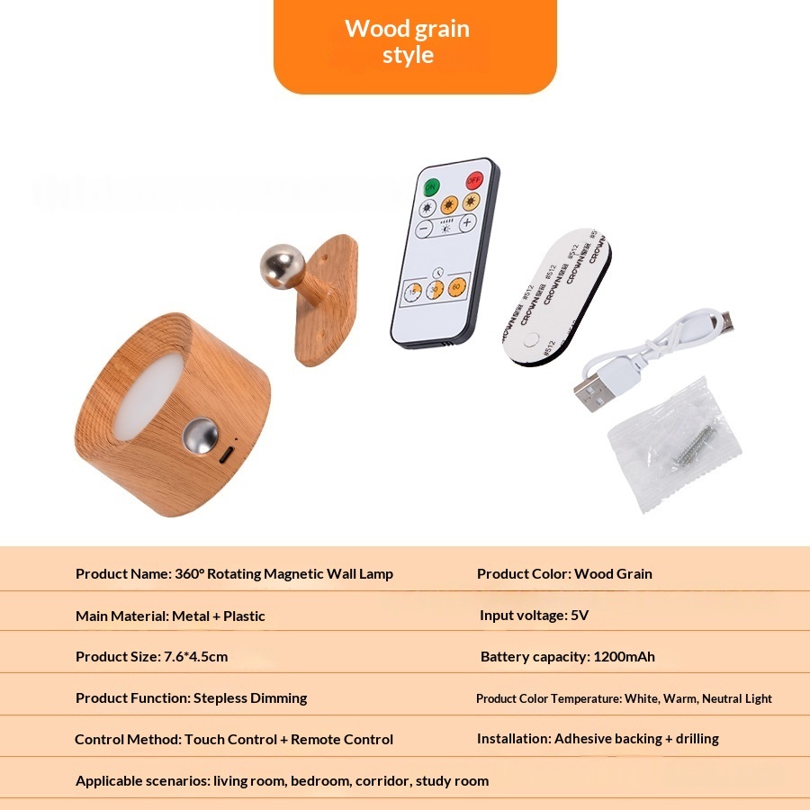 Rechargeable Cordless LED Wall Light, Soft Glow photo 3