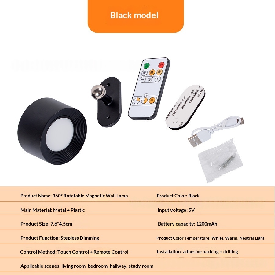 Rechargeable Cordless LED Wall Light, Soft Glow photo 5