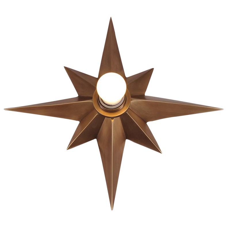 Copper Five-Point Star Ceiling Light