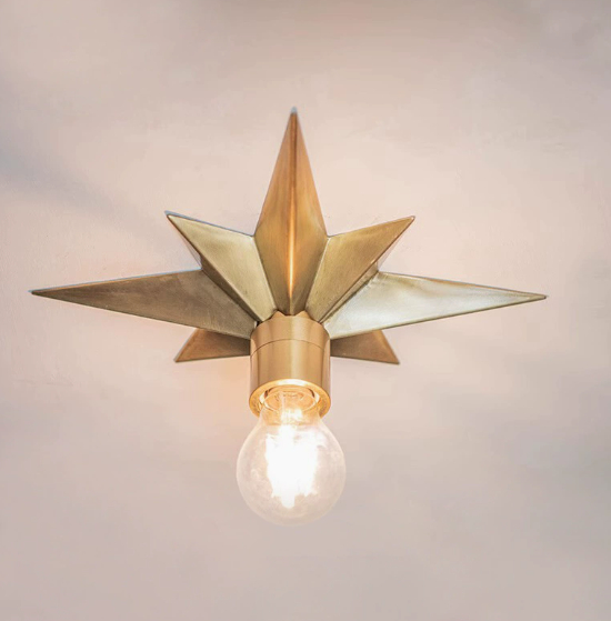 Copper Five-Point Star Ceiling Light photo 4