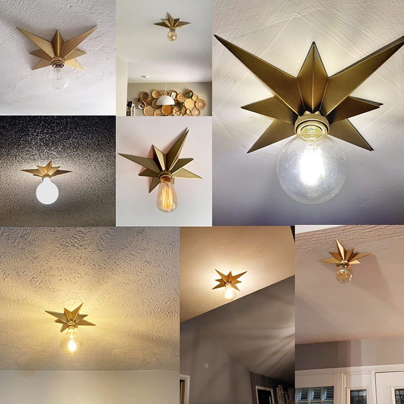 Copper Five-Point Star Ceiling Light photo 7