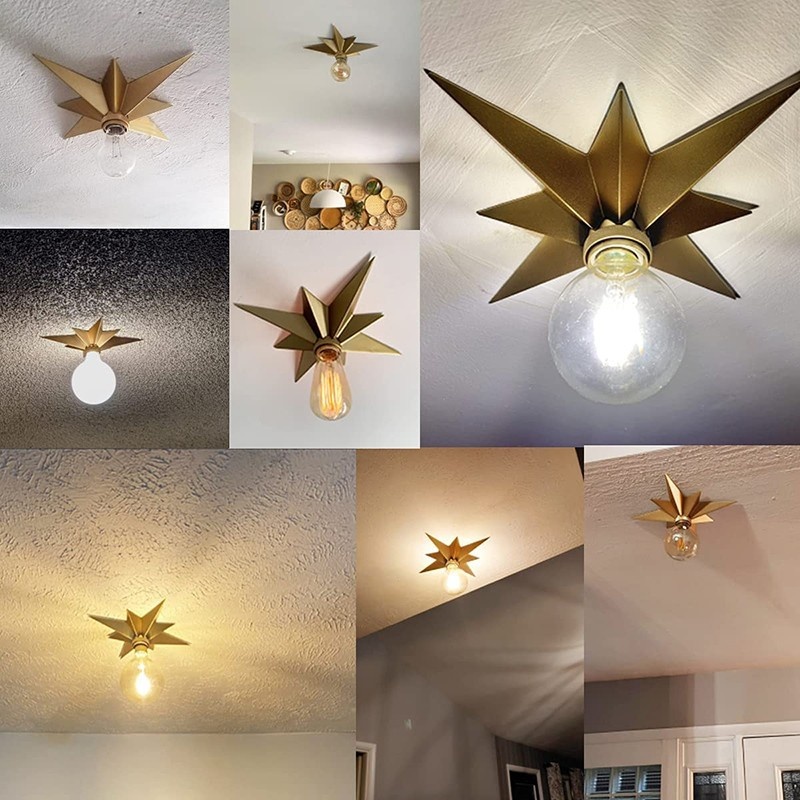 Copper Five-Point Star Ceiling Light photo 8