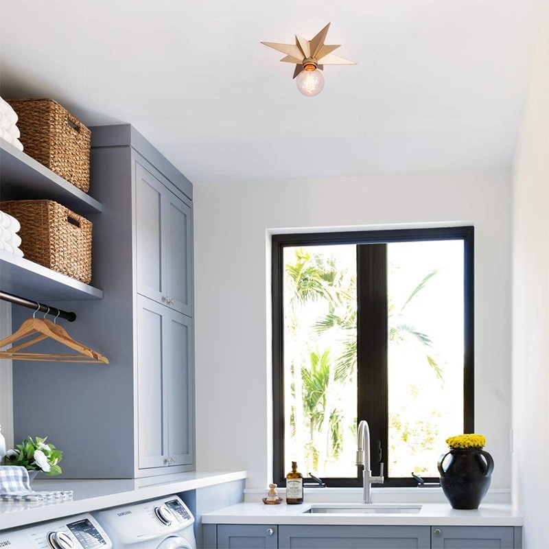 Copper Five-Point Star Ceiling Light photo 11