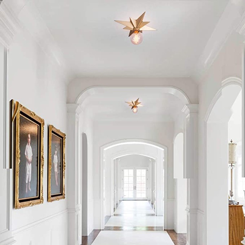 Copper Five-Point Star Ceiling Light photo 12