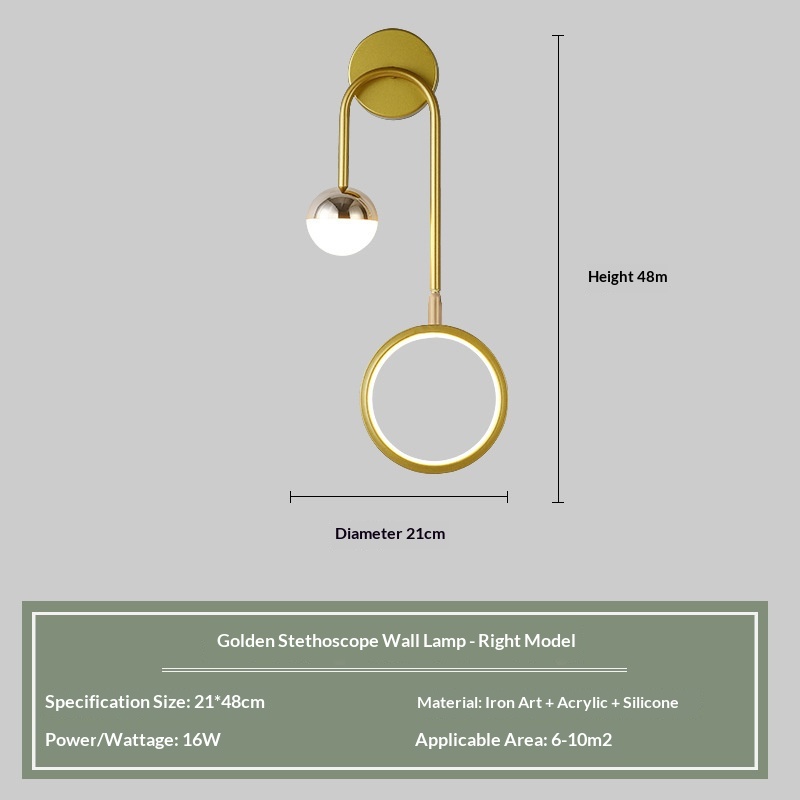 Nordic Minimalist Bedside Wall Lamp photo 5