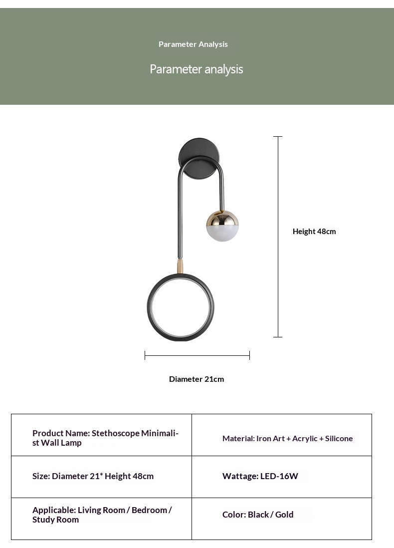 Nordic Minimalist Bedside Wall Lamp photo 6