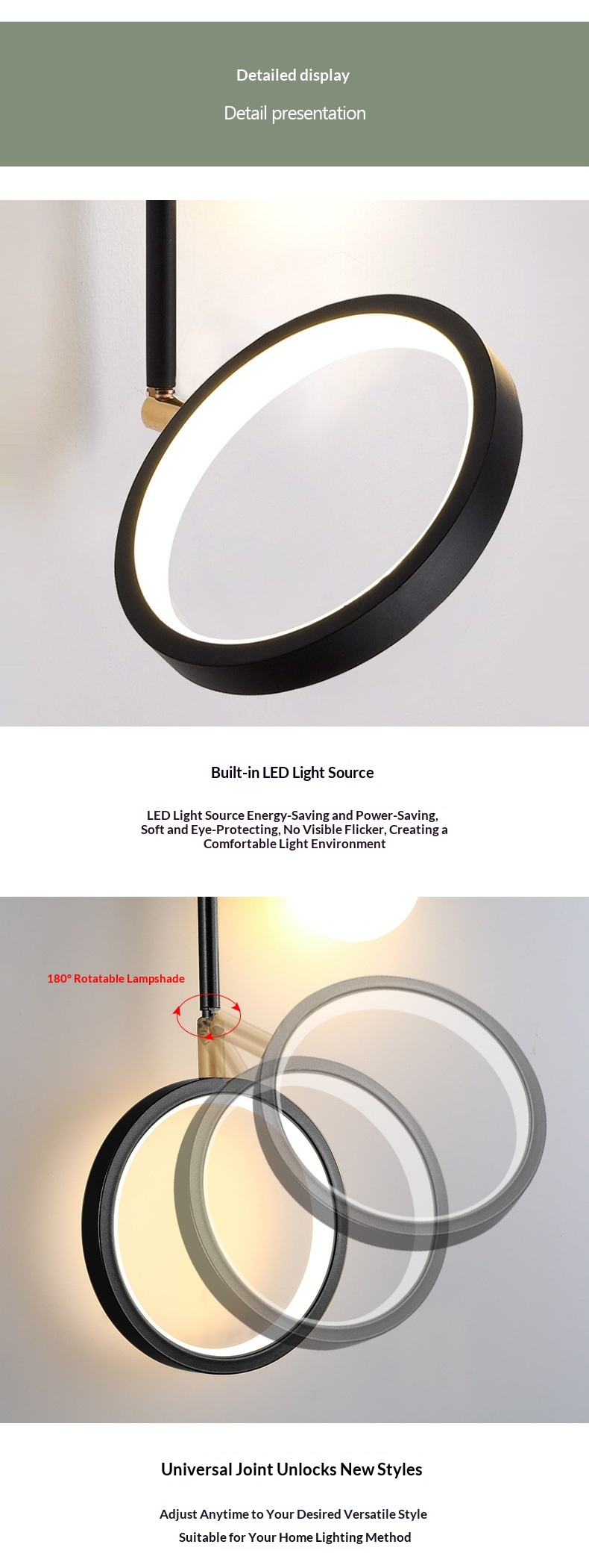 Nordic Minimalist Bedside Wall Lamp photo 8