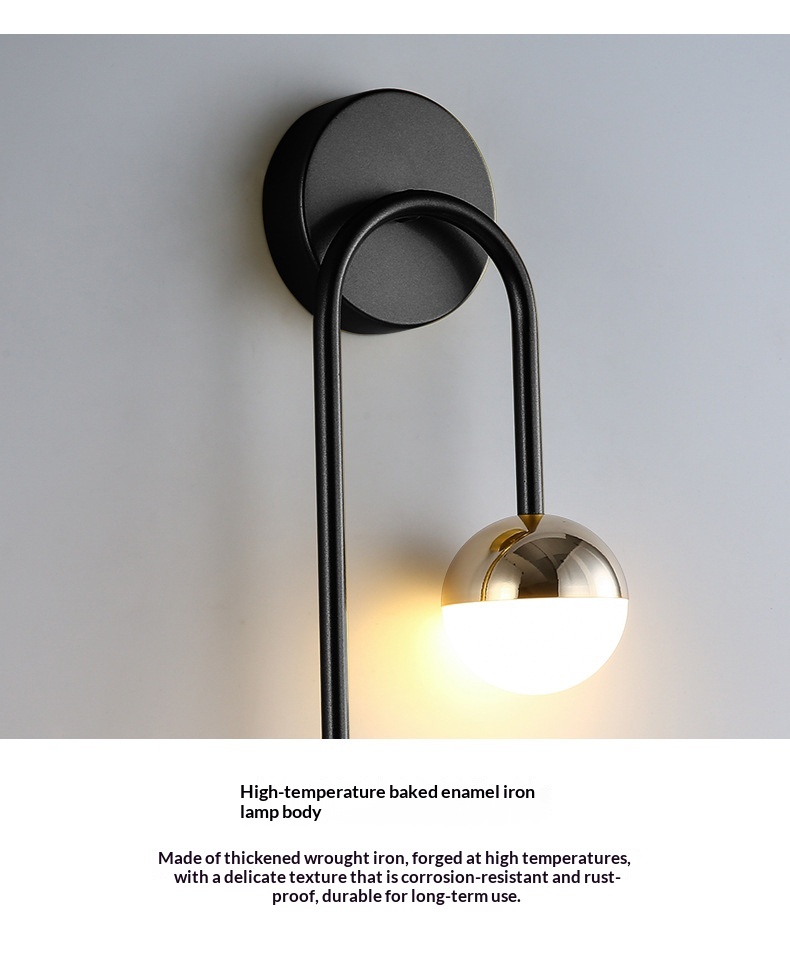 Nordic Minimalist Bedside Wall Lamp photo 9