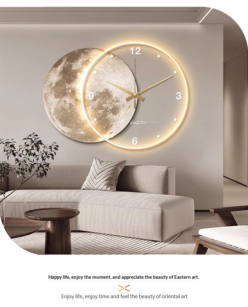 Moon Mural Wall Clock with LED Glow photo 12