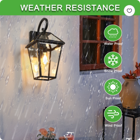 21-Inch Black Aluminum Outdoor Wall Lantern
